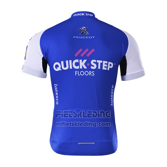 2017 Fietskleding Quick Step Floor Blauw Korte Mouwen en Koersbroek